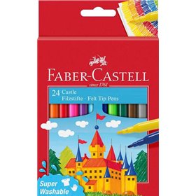 Conjunto de 24 marcadores Faber-Castell Castle - Tinta lavável à base de água - Cores sortidas