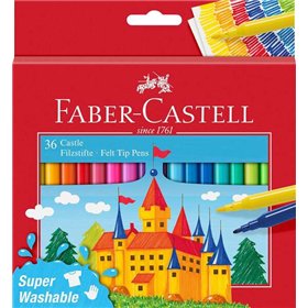 Conjunto de 36 marcadores Faber-Castell Castle - Tinta lavável à base de água - Cores sortidas