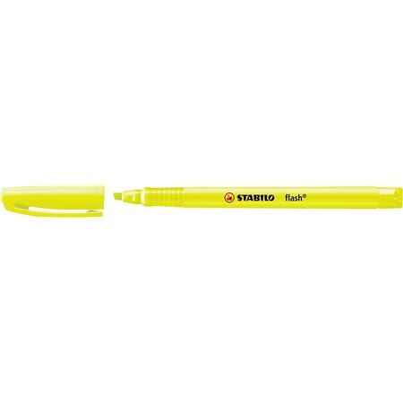 Marcador fluorescente Stabilo Flash - Tamanho de bolso - Espessura do traço de 1 e 3,5 mm - Tinta à base de água - Amarelo