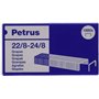 Caixa com 1000 grampos Petrus 22/8-24/8 banhados a cobre - até 40 folhas - haste de 8 mm