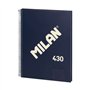 Caderno espiral Milan Série 1918, formato A4, quadriculado 5x5mm - 80 folhas de 95 g/m² - microperfurado, 4 furos - azul escuro