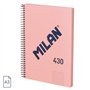 Caderno espiral Milan Série 1918, formato A5, quadriculado 5x5mm - 80 folhas de papel 95 g/m² - microperfurado, 2 furos - rosa