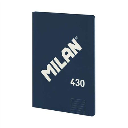 Caderno Milan Série 1918, Formato A4, Pautado com linhas de 7mm - 48 folhas de 95 g/m² - Microperfurado - Capa flexível - Azul e