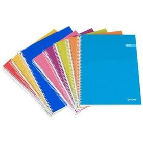 Caderno espiral Ancor Classic Stripes, tamanho A4, pautado horizontalmente - 80 folhas, 90 g/m² - Capa de cartão laminado - Core