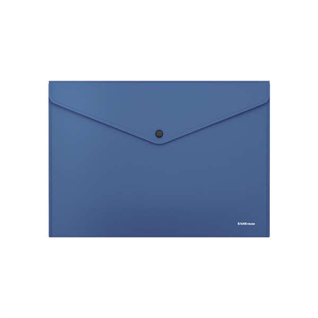 Porta-documentos Erichkrause Fizzy Classic tamanho A4 - Feito de plástico opaco - Textura áspera - Cor azul