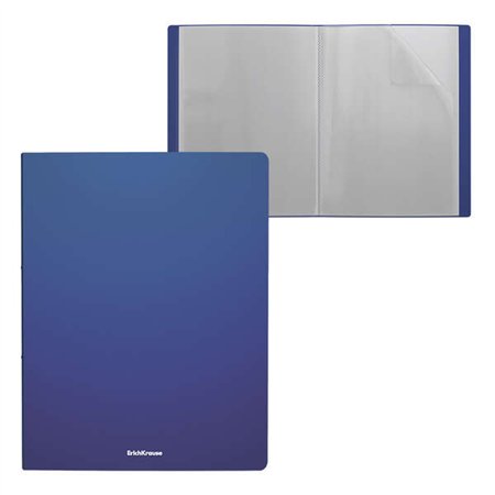 Pasta Erichkrause Matt Classic com 20 folhas plásticas - Tamanho A4 - Azul