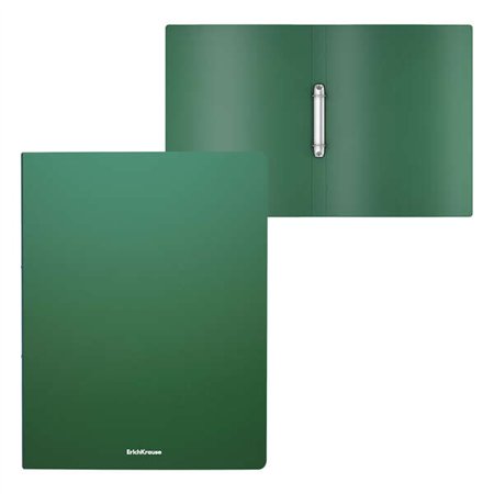Pasta de argolas Erichkrause Matt Classic - 2 argolas de 24 mm - Tamanho A4 - Verde