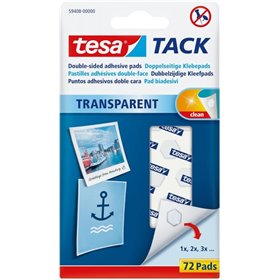 Tesa Tesatack Pacote com 72 adesivos de dupla face - Fortes e limpos - Transparentes