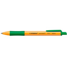 Caneta Esferográfica Retrátil Stabilo Pointball - Ponta de 1mm - Tinta à Base de Óleo - Recarregável - 79% Plástico Reciclado - 
