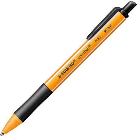Caneta Esferográfica Retrátil Stabilo Pointball - Ponta de 1mm - Tinta à Base de Óleo - Recarregável - 79% Plástico Reciclado - 