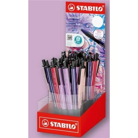 Suporte para canetas retráteis Stabilo Pointball Naturecolors Wildflower com 38 unidades - Espessura da linha de 0,5 mm - Fabric