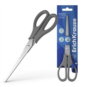 Tesoura ErichKrause EasyCut em aço inoxidável, 19 cm - Afiação dupla avançada - Cores sortidas aleatórias