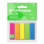 ErichKrause Pacote com 5 blocos de 25 marcadores de livros de plástico (12x45mm) - Cores: Amarelo, Azul, Laranja, Verde e Rosa N