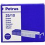 Caixa Petrus com 1000 grampos galvanizados 25/10 - até 60 folhas - haste de 10 mm