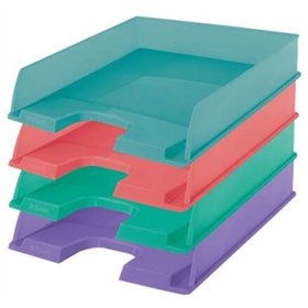 Bandejas para documentos Esselte Colour'Breeze - Formato A4 vertical - Espaço para etiqueta de identificação - Cores sortidas