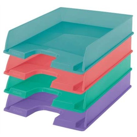 Bandejas para documentos Esselte Colour'Breeze - Formato A4 vertical - Espaço para etiqueta de identificação - Cores sortidas