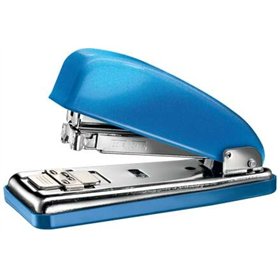Grampeador de metal Petrus 226 WOW + Caixa com 200 grampos - Até 30 folhas - Grampos de fechamento, abertura e toque - Azul metá