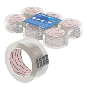 Fita adesiva para embalagens Erichkrause - Mede 48 mm x 50 m - Adesivo de alta aderência - Fácil de cortar - Transparente