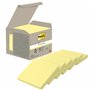 Pacote com 6 blocos de notas adesivas Post-it com 100 unidades cada - Formato quadrado - 76x76mm - Amarelo claro