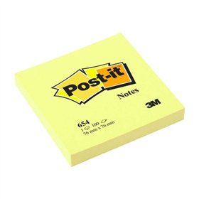 Bloco de notas adesivas removíveis Post-it com 100 unidades, amarelo canário, 76x76mm - Papel com certificação PEFC - 7100103157