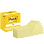 Pacote com 12 blocos de notas adesivas reposicionáveis Post-it com 100 unidades cada - Formato retangular - 76x127mm - Amarelo c