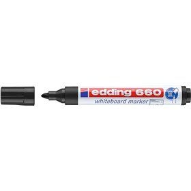 Marcador para quadro branco Edding 660 - Ponta redonda - Espessura da linha entre 1,5 e 3 mm - Tinta pigmentada - Recarregável -