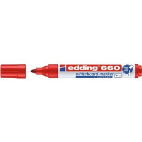 Marcador para quadro branco Edding 660 - Ponta redonda - Espessura da linha entre 1,5 e 3 mm - Tinta pigmentada - Recarregável -