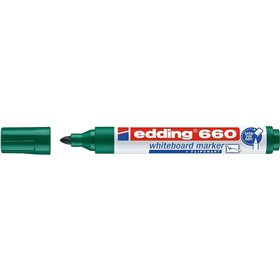 Marcador para quadro branco Edding 660 - Ponta redonda - Espessura da linha entre 1,5 e 3 mm - Tinta pigmentada - Recarregável -