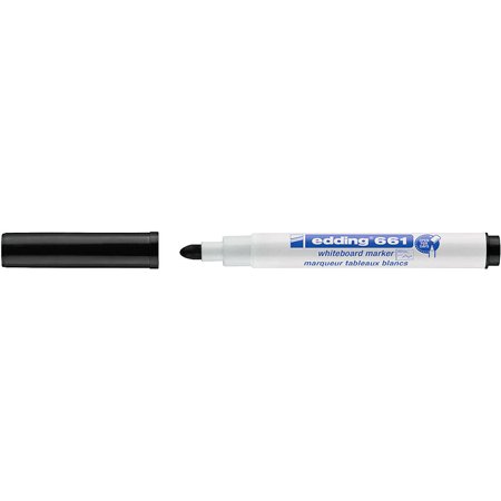 Marcador para quadro branco Edding 661 - Ponta redonda - Espessura da linha de 1 a 2 mm - Tinta pigmentada - Apagável a seco - P