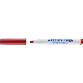 Marcador para quadro branco Edding 661 - Ponta redonda - Espessura da linha de 1 a 2 mm - Tinta pigmentada - Apagável a seco - V