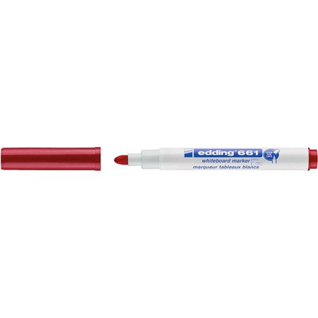 Marcador para quadro branco Edding 661 - Ponta redonda - Espessura da linha de 1 a 2 mm - Tinta pigmentada - Apagável a seco - V