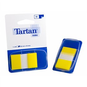 Conjunto de 12 dispensadores de 50 marcadores reposicionáveis em tartan - 25x43mm - Amarelo