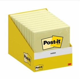 Pacote com 10 blocos de notas adesivas reposicionáveis Post-it com 100 unidades cada - Formato quadrado - 76x76mm - Amarelo clar