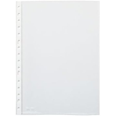 Pacote com 100 capas transparentes Pardo com vários furos, 90 mícrons - Acabamento casca de laranja - Reforço branco