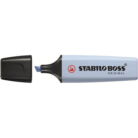 Marcador fluorescente pastel Stabilo Boss 70 - Espessura da linha de 2 a 5 mm - Recarregável - Tinta à base de água - Azul turvo
