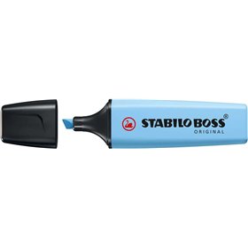 Marcador fluorescente pastel Stabilo Boss 70 - Espessura da linha de 2 a 5 mm - Recarregável - Tinta à base de água - Azul Vento