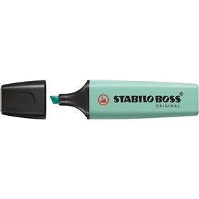 Marcador fluorescente pastel Stabilo Boss 70 - Espessura da linha de 2 a 5 mm - Recarregável - Tinta à base de água - Cor turque