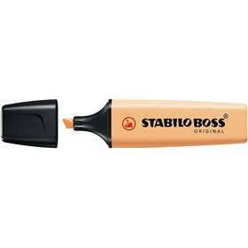 Marcador fluorescente pastel Stabilo Boss 70 - Espessura da linha de 2 a 5 mm - Recarregável - Tinta à base de água - Laranja cl