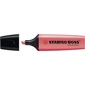 Marcador fluorescente pastel Stabilo Boss 70 - Espessura da linha de 2 a 5 mm - Recarregável - Tinta à base de água - Vermelho C