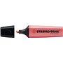 Marcador fluorescente pastel Stabilo Boss 70 - Espessura da linha de 2 a 5 mm - Recarregável - Tinta à base de água - Vermelho C