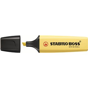 Marcador fluorescente pastel Stabilo Boss 70 - Espessura da linha de 2 a 5 mm - Recarregável - Tinta à base de água - Amarelo cr