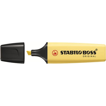 Marcador fluorescente pastel Stabilo Boss 70 - Espessura da linha de 2 a 5 mm - Recarregável - Tinta à base de água - Amarelo cr