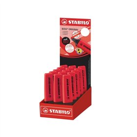 Estante Stabilo Boss 70 com 15 marcadores fluorescentes - Espessura da linha entre 2 e 5 mm - Recarregável - Tinta à base de águ