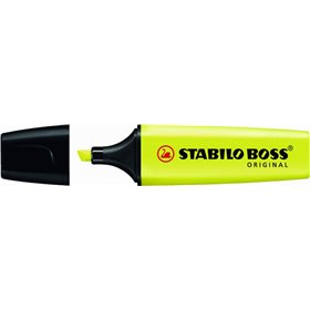 Marcador de texto fluorescente Stabilo Boss 70 - Espessura da linha de 2 a 5 mm - Recarregável - Tinta à base de água - Amarelo 