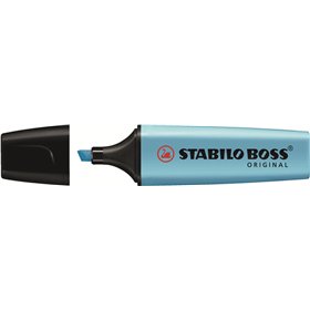 Marcador de texto fluorescente Stabilo Boss 70 - Espessura da linha de 2 a 5 mm - Recarregável - Tinta à base de água - Azul flu