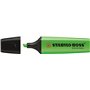 Marcador de texto fluorescente Stabilo Boss 70 - Espessura da linha de 2 a 5 mm - Recarregável - Tinta à base de água - Verde fl