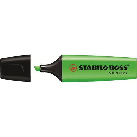 Marcador de texto fluorescente Stabilo Boss 70 - Espessura da linha de 2 a 5 mm - Recarregável - Tinta à base de água - Verde fl