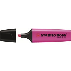 Caneta Marcadora Fluorescente Stabilo Boss 70 - Espessura da Linha de 2 a 5 mm - Recarregável - Tinta à Base de Água - Magenta F