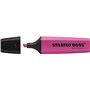 Caneta Marcadora Fluorescente Stabilo Boss 70 - Espessura da Linha de 2 a 5 mm - Recarregável - Tinta à Base de Água - Magenta F