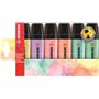 Stabilo Boss 70 Pastel - Conjunto com 6 Marcadores Fluorescentes - Espessura da Linha entre 2 e 5 mm - Recarregáveis - Tinta à B